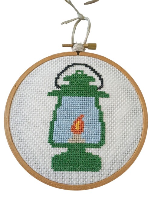 Other - Handmade Embroidered Green Lamp Hoop